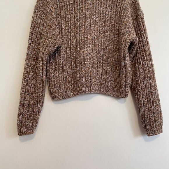 UNIVERSAL THREAD Crewneck Pullover Sweater Brown White Gray Chunky Knit Cotton M - Picture 5 of 14
